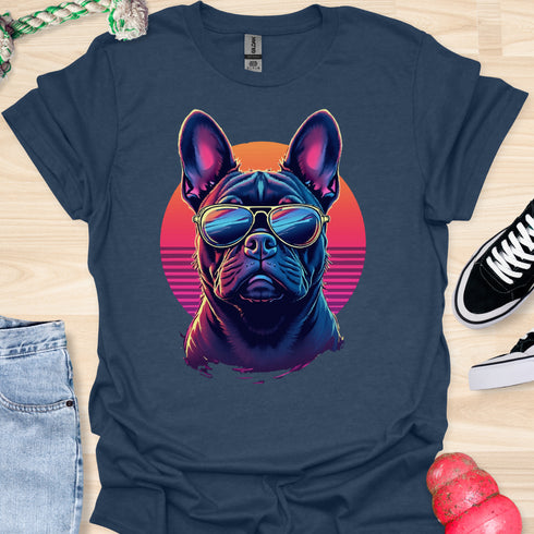 Retro Frenchie with Sunglasses - V1 - Retro One T-Shirt